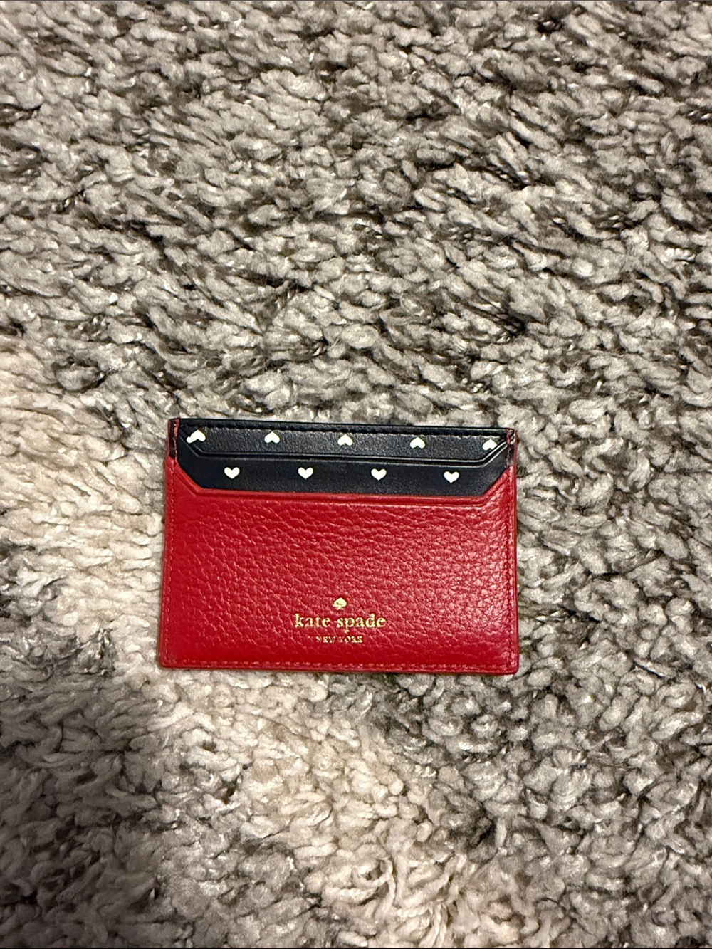 kate spade Red and Black Heart Leather Card Holder